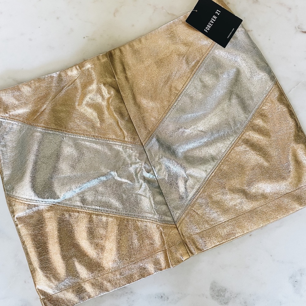 Metallic Pleather Skirt NWT